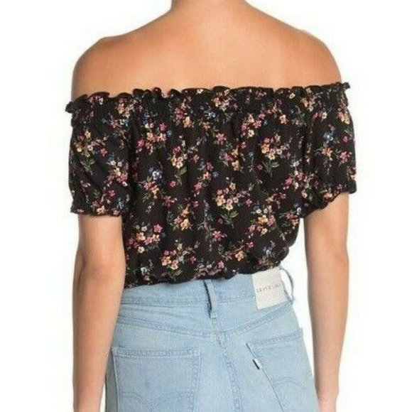 Ten Sixty Sherman Crop Top XL Smocked Off Shoulder - Picture 3 of 8